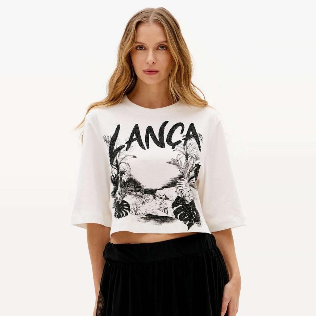 Camiseta Lança Perfume Cropped Feminino