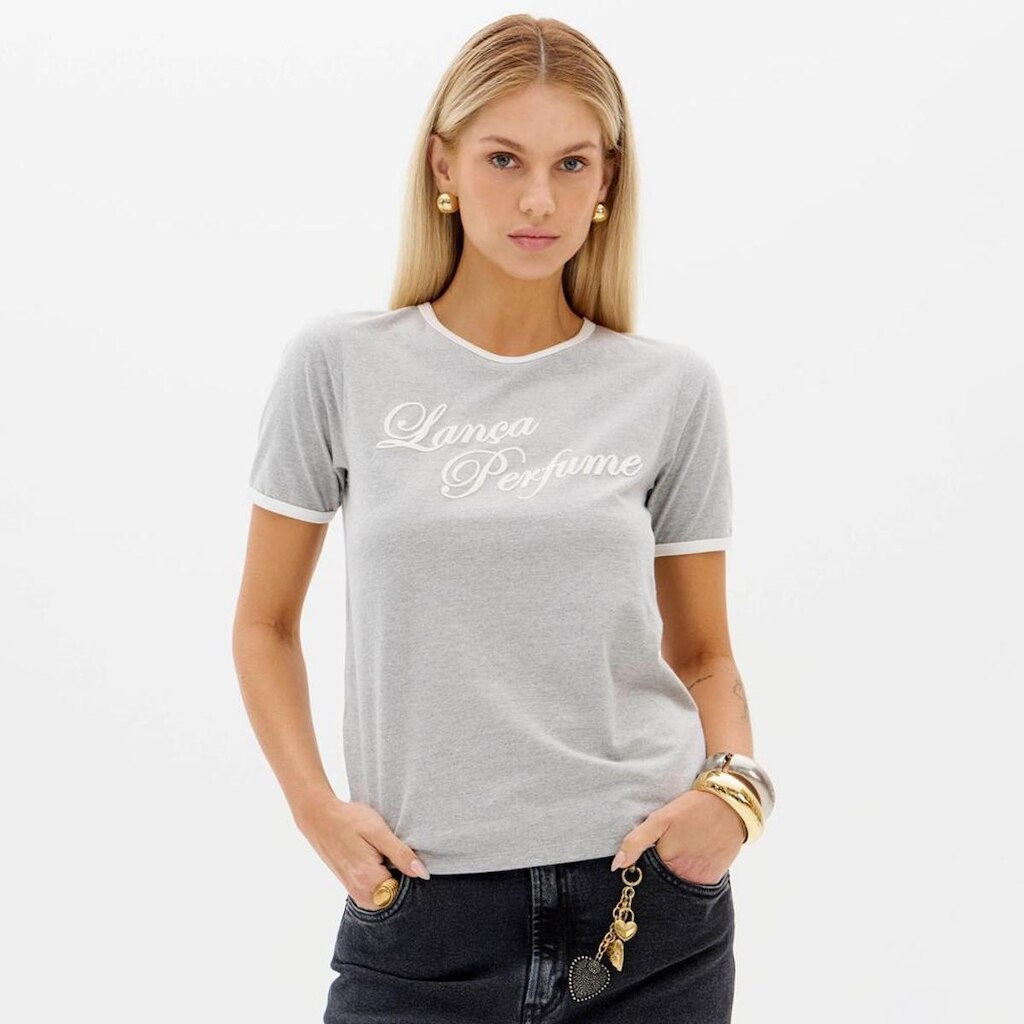 Camiseta Lança Perfume Manga Curta Name Feminino