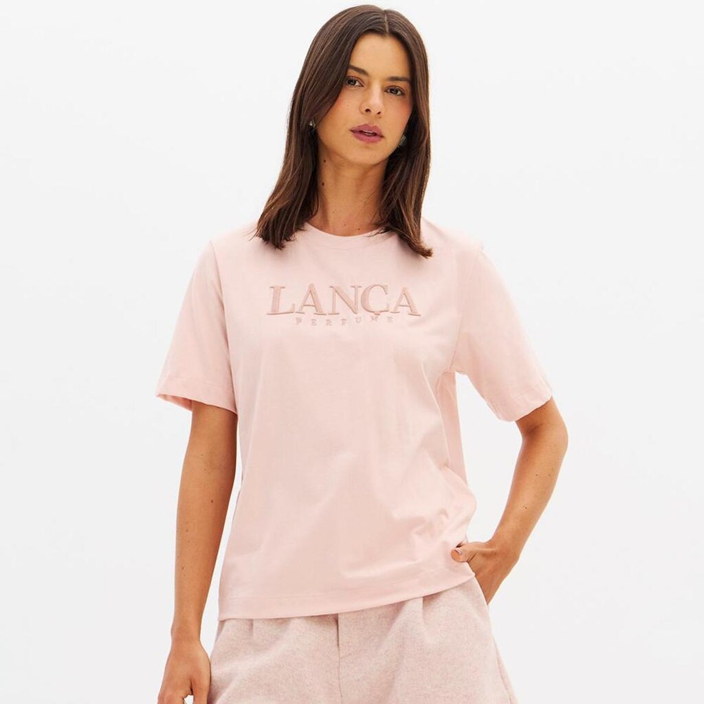 Camiseta Lança Perfume Regular Curta Feminino