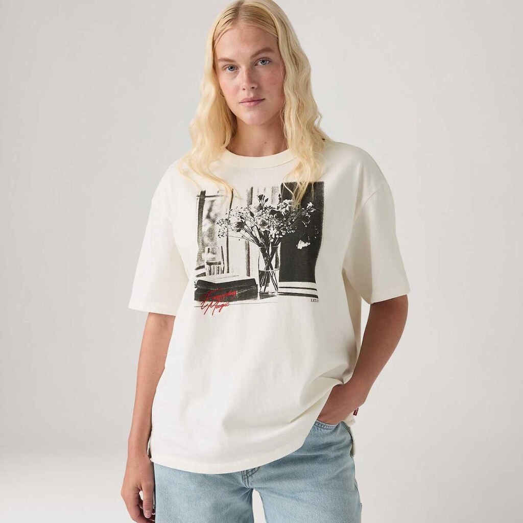 Camiseta Levi's Graphic Tabor Off White Feminina