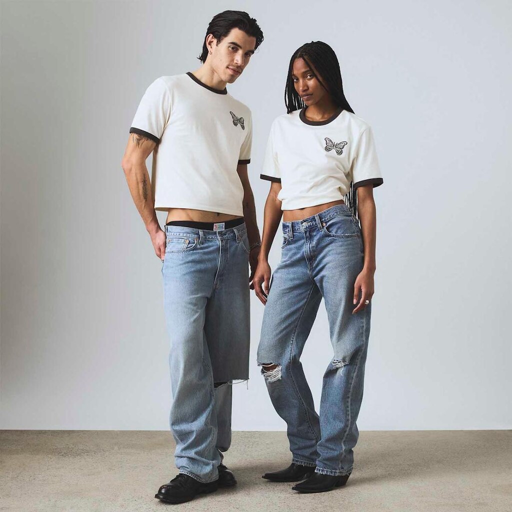 Camiseta Levi's Pride Shrunken Ringer Tee Branca Feminina