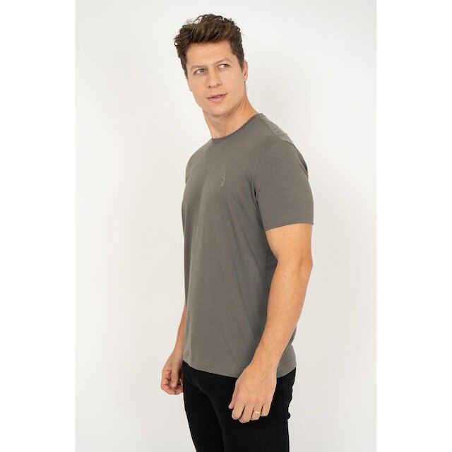 Camiseta Lisa Aleatory Pima Chumbo