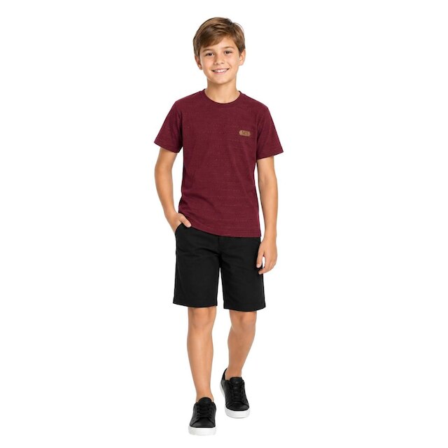 Camiseta Listrada Manga Curta Algodão Infantil Menino