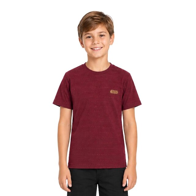Camiseta Listrada Manga Curta Algodão Infantil Menino