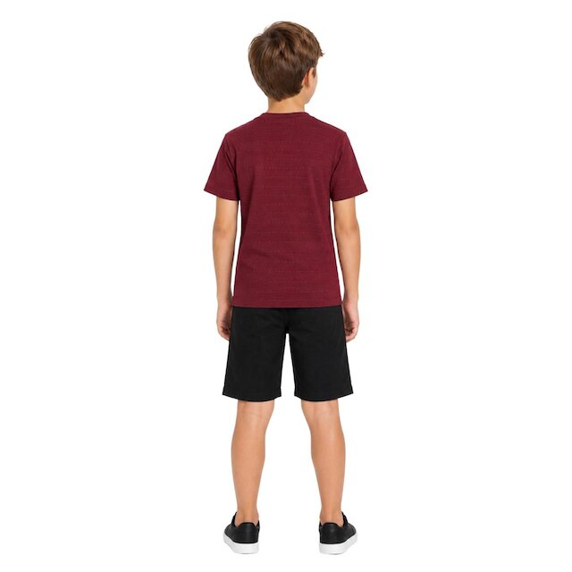 Camiseta Listrada Manga Curta Algodão Infantil Menino