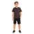 Camiseta Listrada Manga Curta Algodão Infantil Menino - Marrom