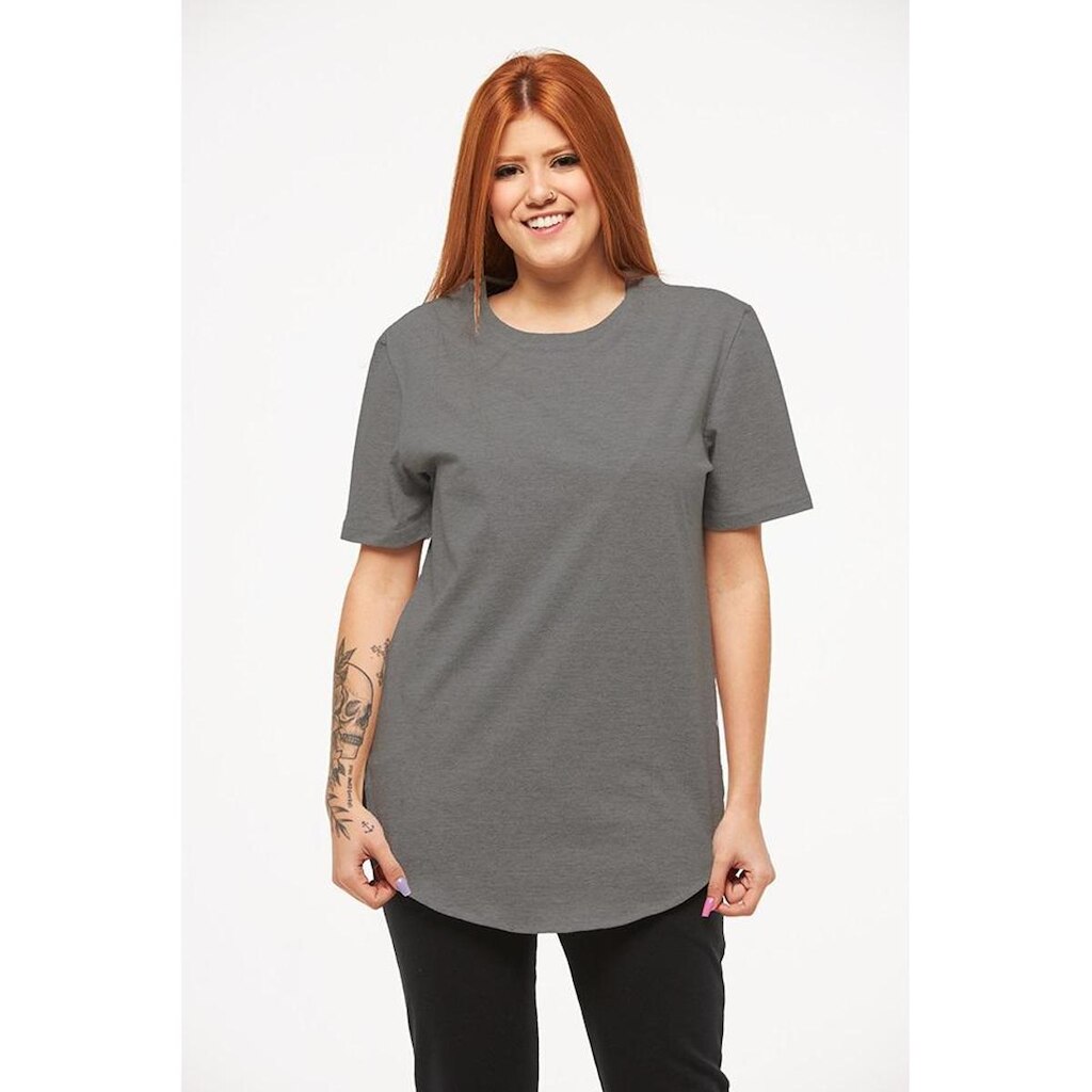 Camiseta Longline Feminina Manga Curta Oversized