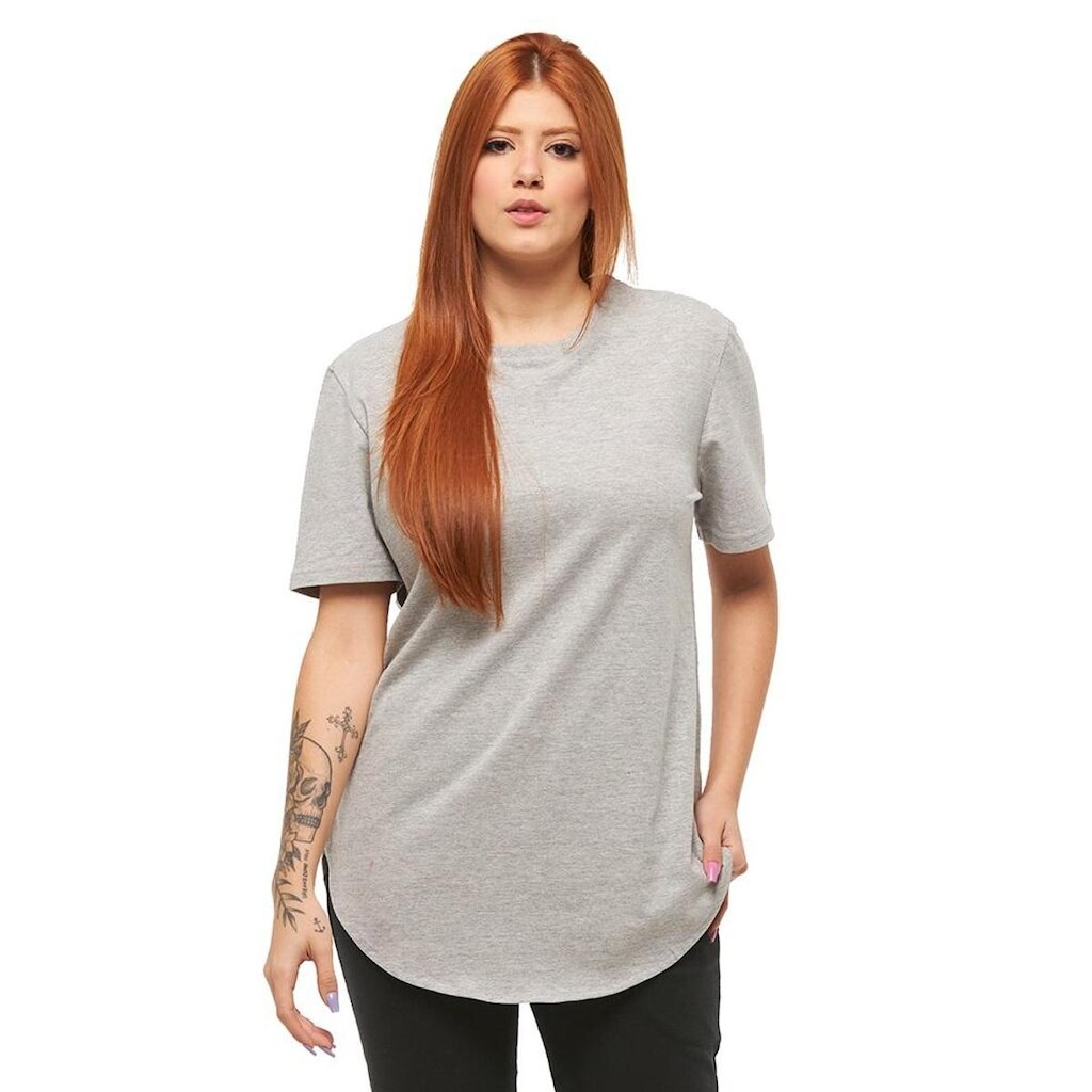 Camiseta Longline Feminina Manga Curta Oversized