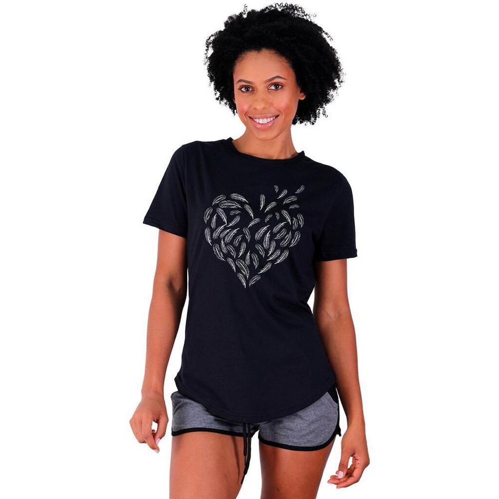 Camiseta Longline Feminina MXD Conceito Estampas De Academia Fitness