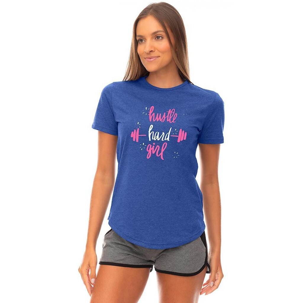 Camiseta Longline Feminina MXD Conceito Estampas Dia De Treino Fitness