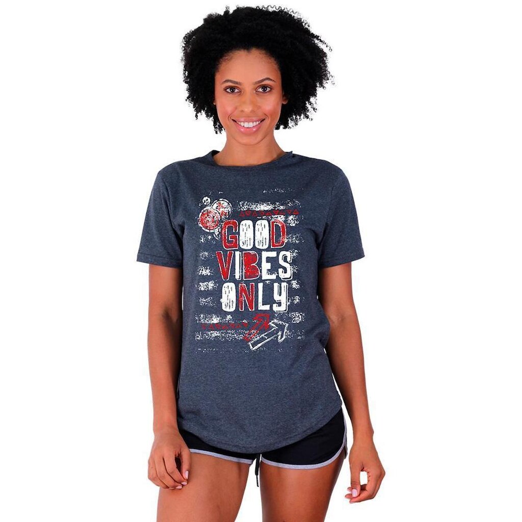 Camiseta Longline Feminina MXD Conceito Estampas Dia De Treino Fitness