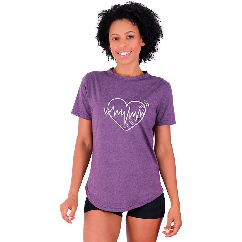 Camiseta Longline Feminina MXD Conceito Estampas Dia De Treino Fitness