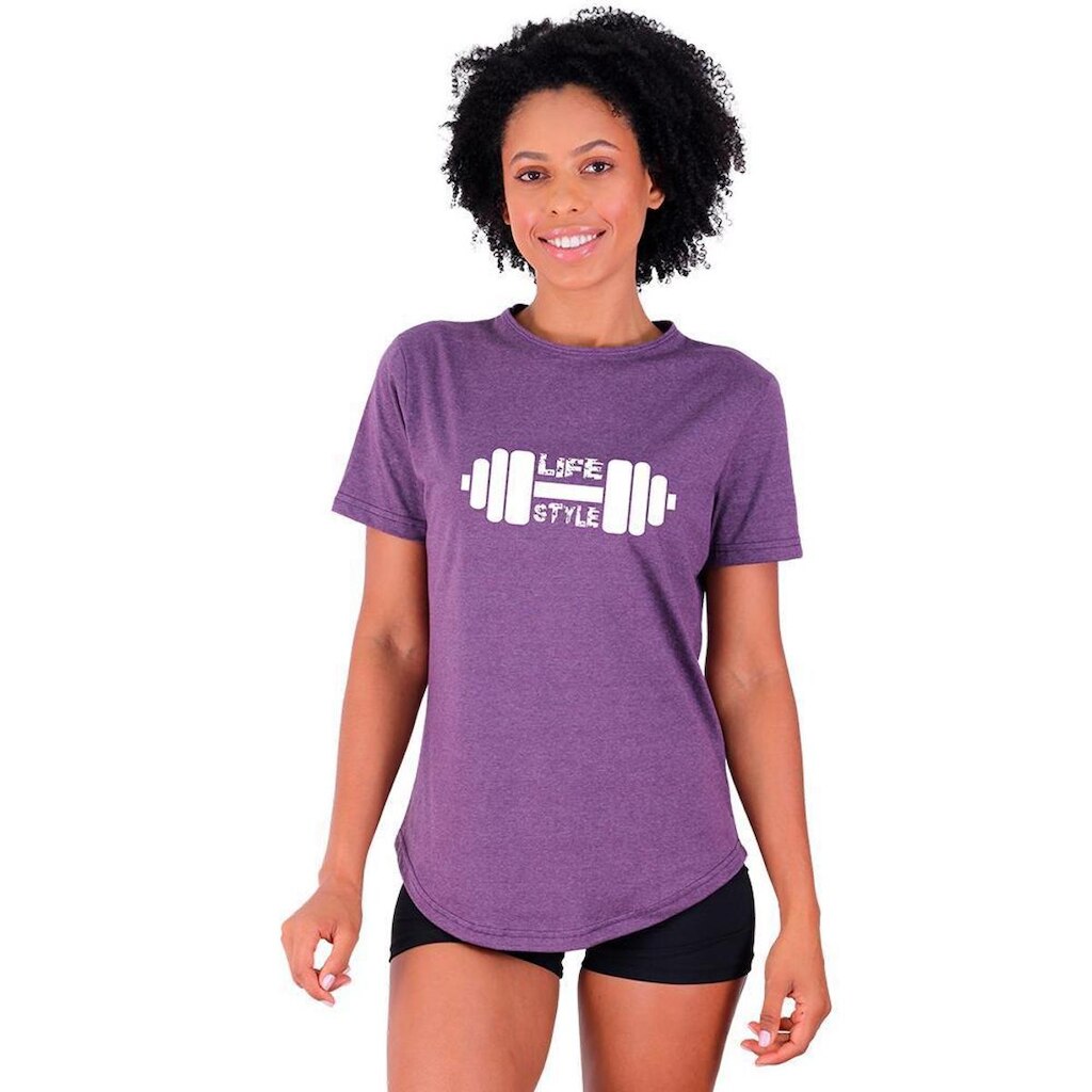 Camiseta Longline Feminina MXD Conceito Estampas Moda Fitness