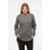 Camiseta Longline Manga Comprida Longa Feminina Oversized - Cinza