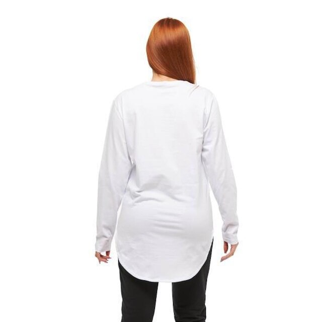 Camiseta Longline Manga Comprida Longa Feminina Oversized