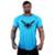 Camiseta Longline Manga Curta A Conceito Fênix Com Halteres - Azul Piscina