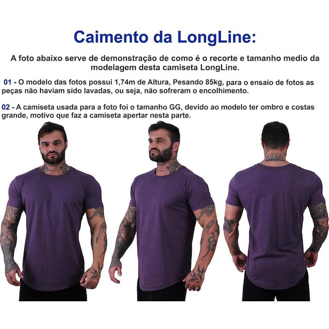 Camiseta Longline Manga Curta A Conceito Fênix Com Halteres