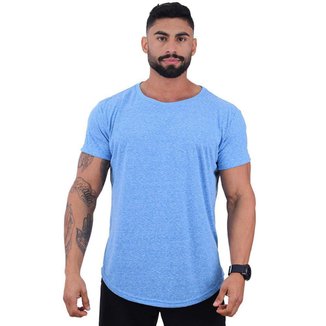Camiseta Longline Manga Curta MXD Pontilhado Sem Estampa com Cores Casuais e Básicas da Moda