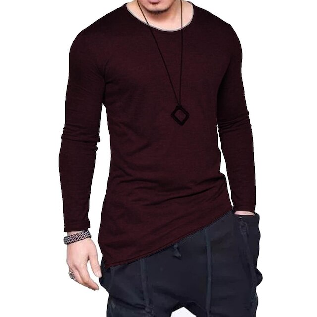 Camiseta Longline Oversized Corte Lateral Manga Longa