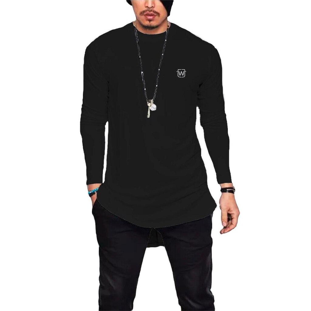 Camiseta Longline Oversized Swag Manga Comprida Wooks C2