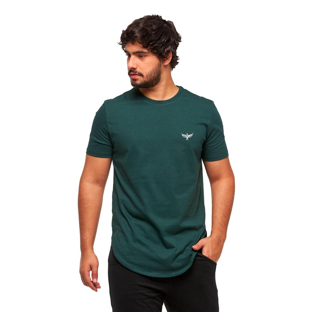 Camiseta Longline PlusSize Masculina Logo Konoa Manga Curta