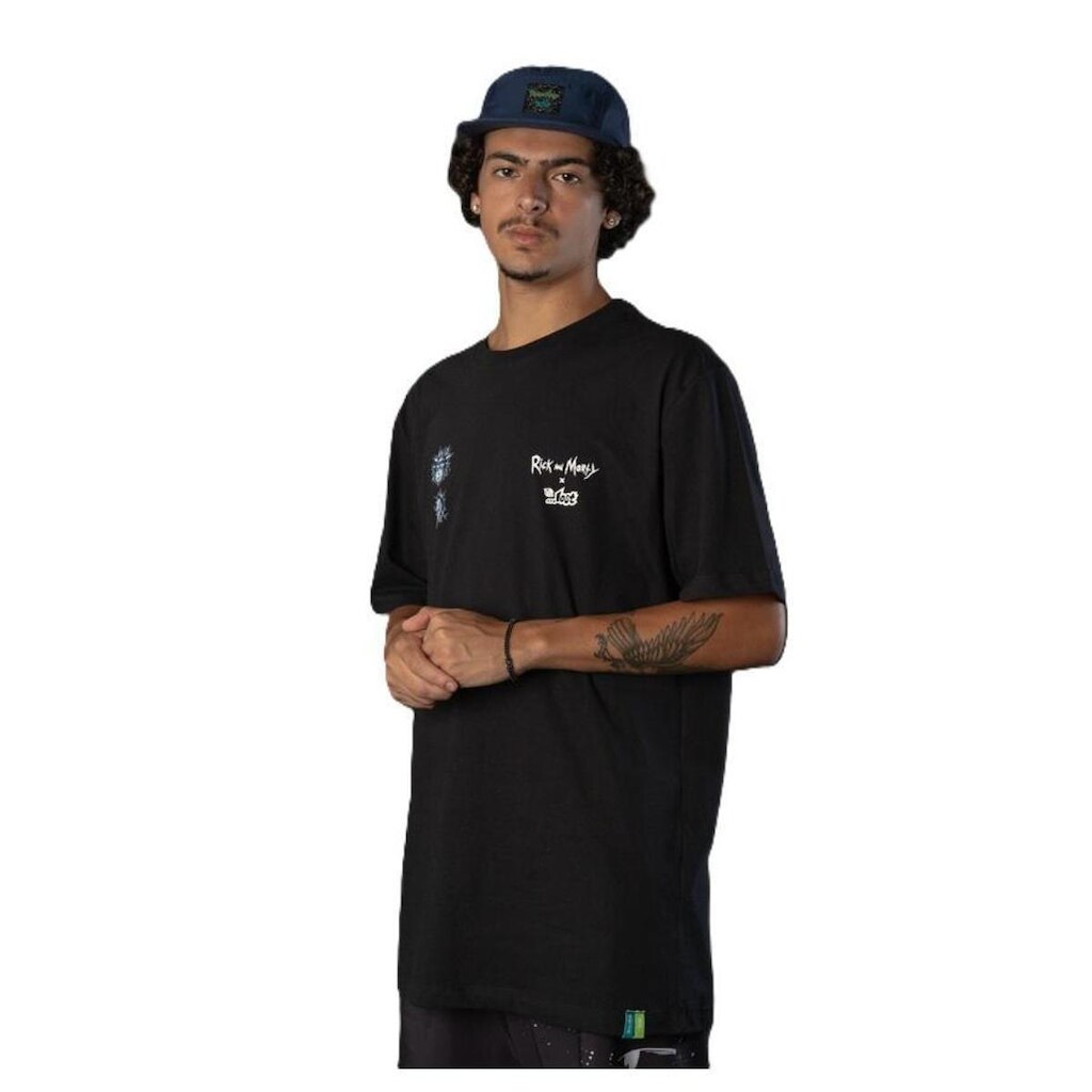 Camiseta Lost 22623008 Rick and Morty Shock - Preto