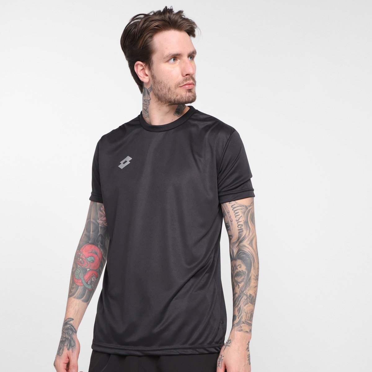 Camiseta Lotto Training Masculina - Preto Menor preço em Camiseta Lotto Training Masculina - Preto
