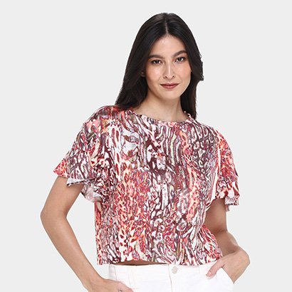 Camiseta Loved Estampada Babado Feminina - Feminino