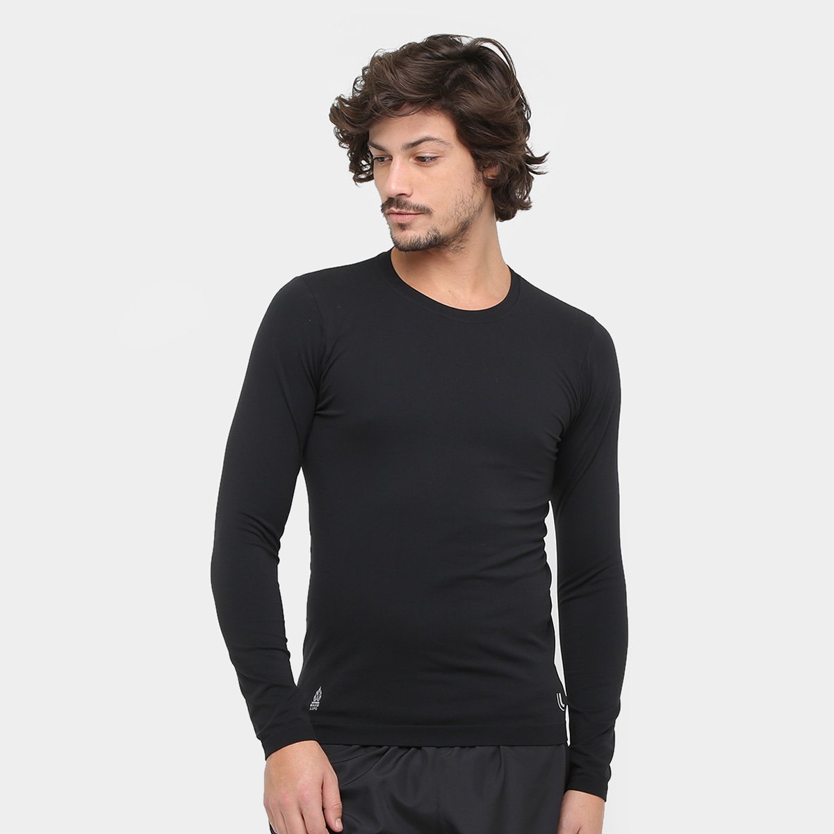 Camiseta Lupo Under Warm Manga Longa Masculina - Preto Menor preço em Camiseta Lupo Under Warm Manga Longa Masculina - Preto