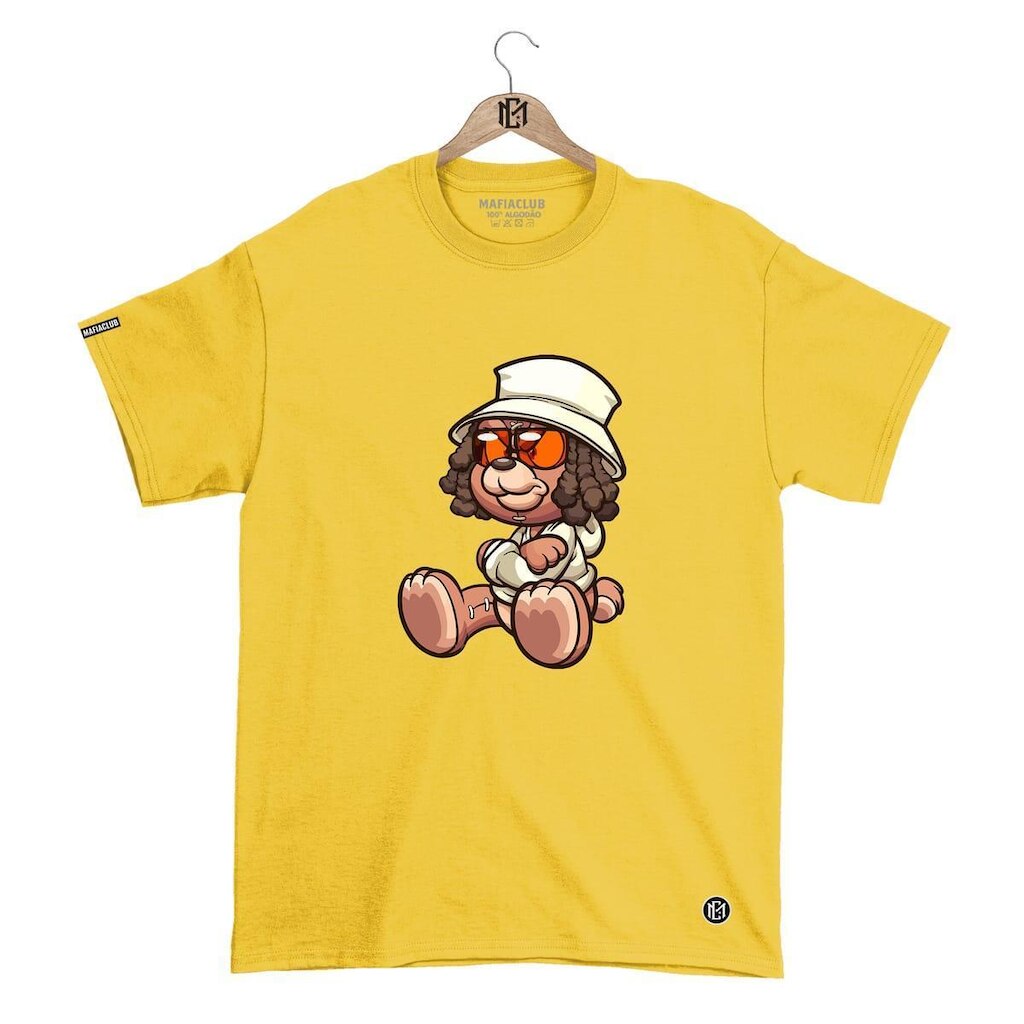 Camiseta Mafiaclub Gola Redonda Estampa DOG Streetwear fio 30.1 Penteado