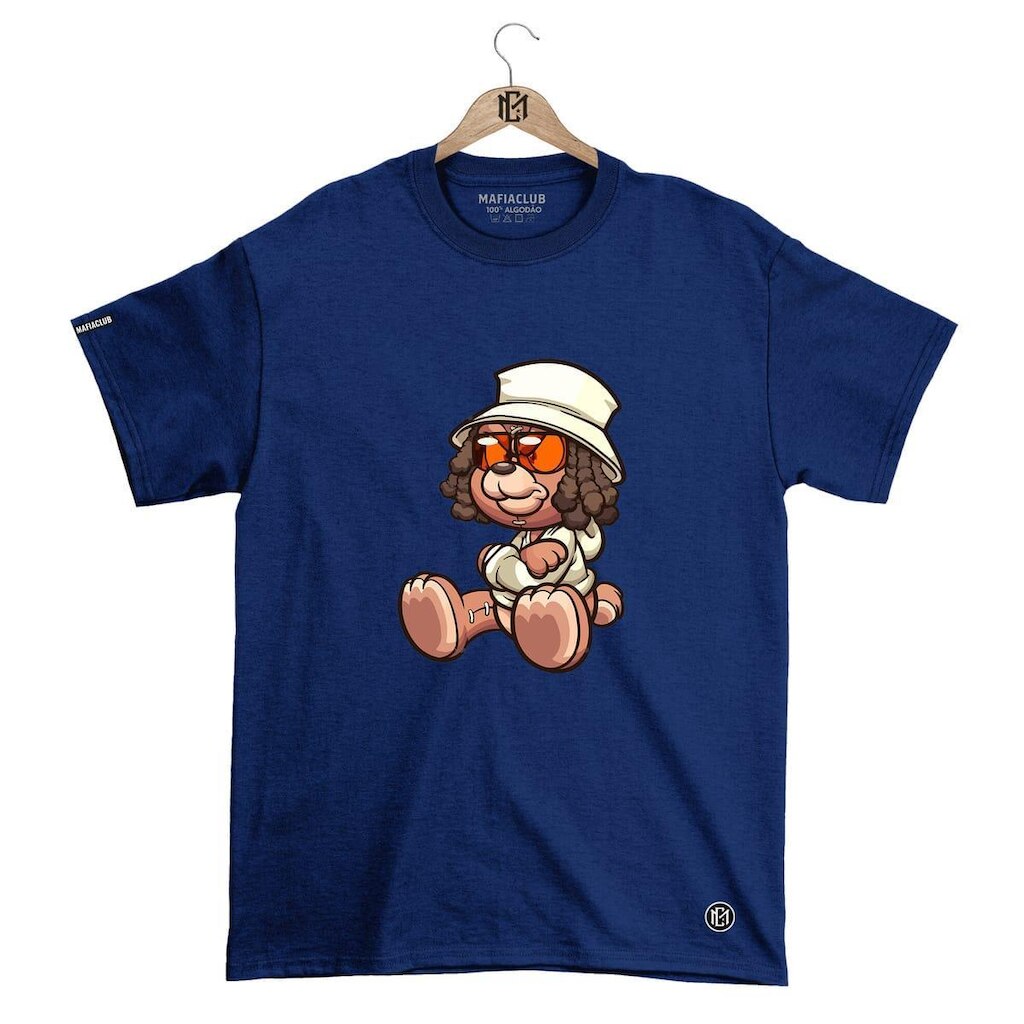Camiseta Mafiaclub Gola Redonda Estampa DOG Streetwear fio 30.1 Penteado