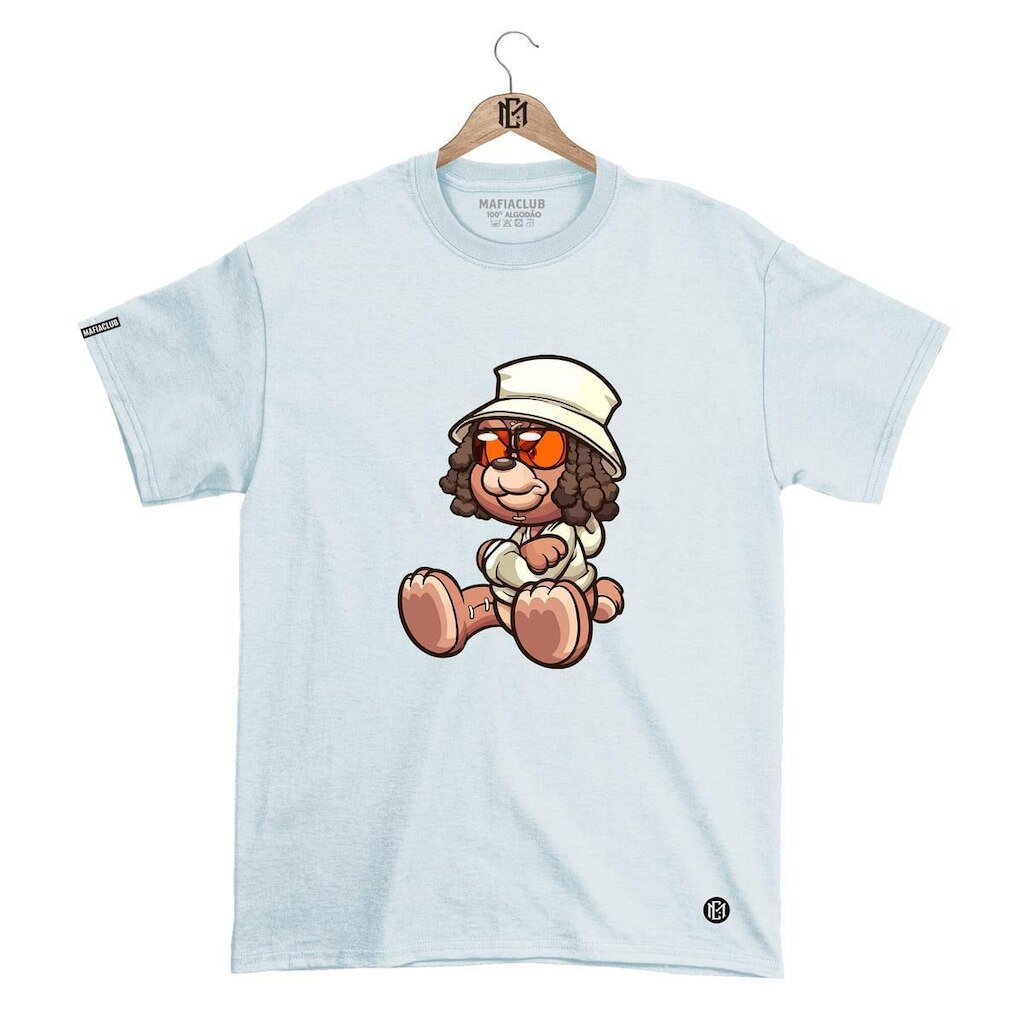 Camiseta Mafiaclub Gola Redonda Estampa DOG Streetwear fio 30.1 Penteado