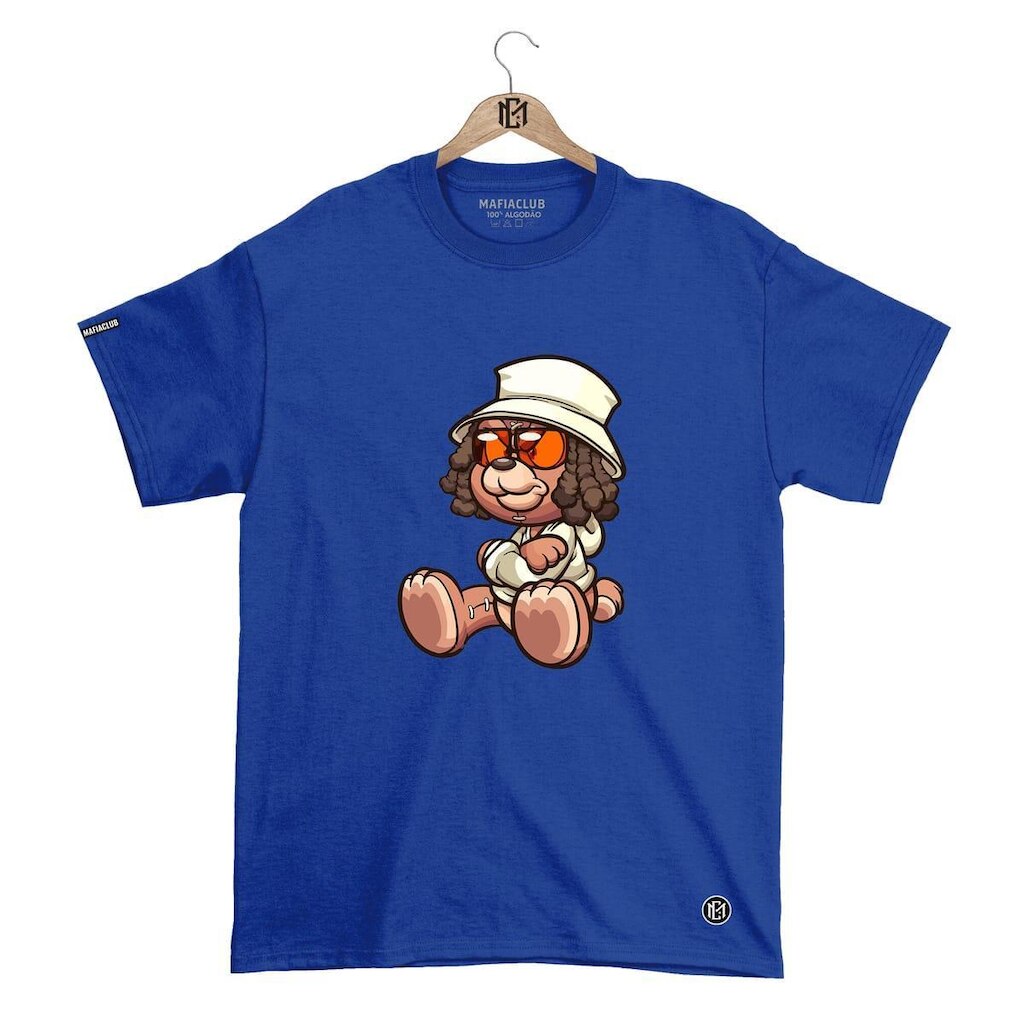 Camiseta Mafiaclub Gola Redonda Estampa DOG Streetwear fio 30.1 Penteado