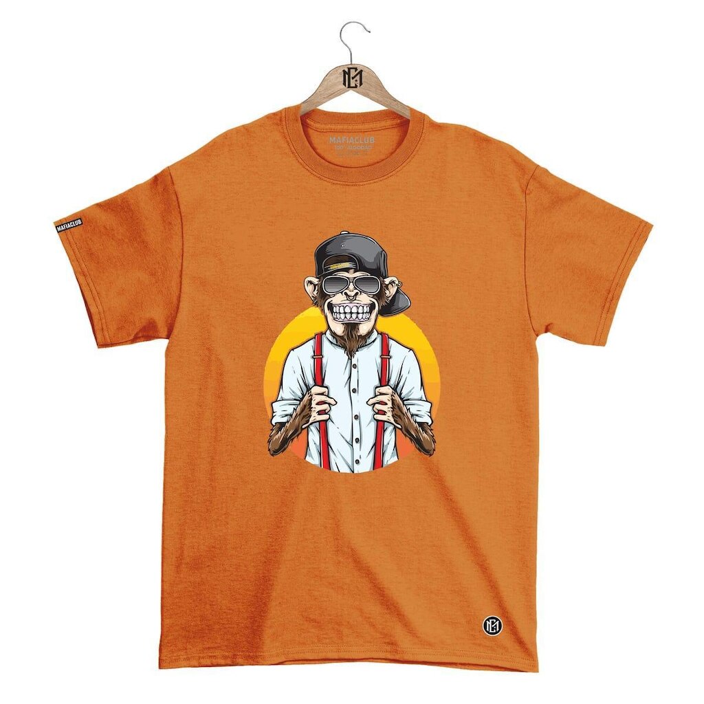 Camiseta Mafiaclub Gola Redonda Estampa MONKEY ll Streetwear fio 30.1 Penteado