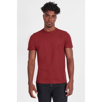 Camiseta Malha Gola Careca Básica Bordeaux 111