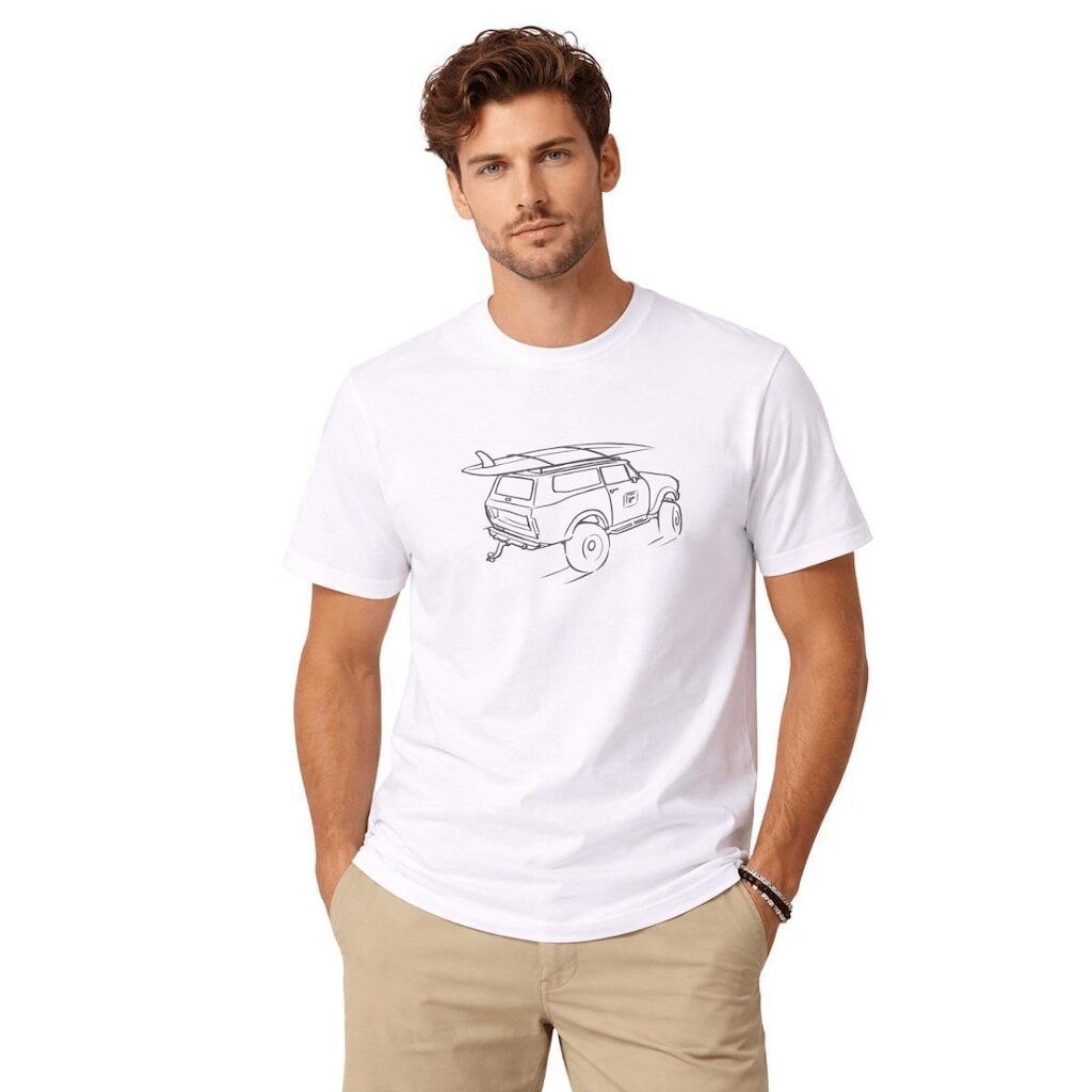 Camiseta Manga Curta Basica Slim Masculina Fico B5016 Branco