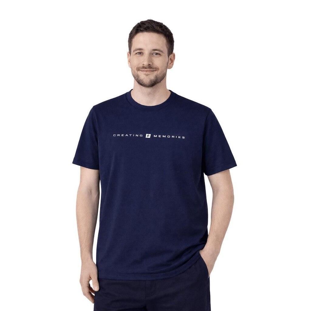 Camiseta Manga Curta Basica Slim Masculina Fico B5020 Marinho