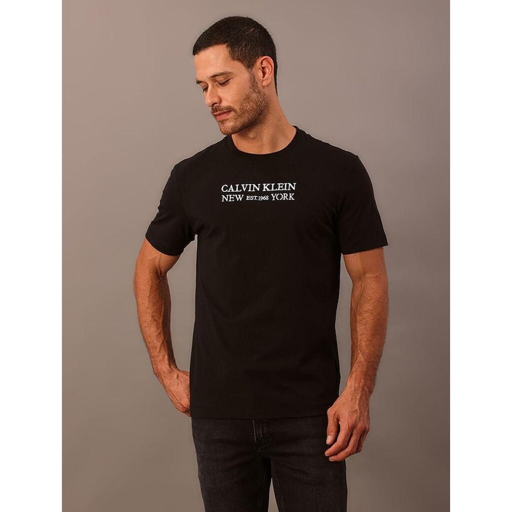 Camiseta Manga Curta Calvin KleinBordado Ny Est. 1968