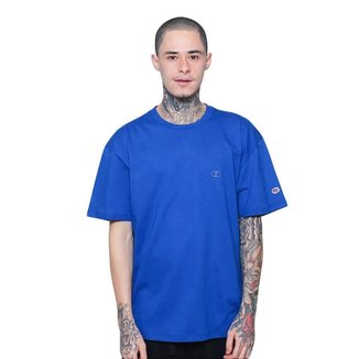 Camiseta Manga Curta Champion Basic C Emb Logo Azul