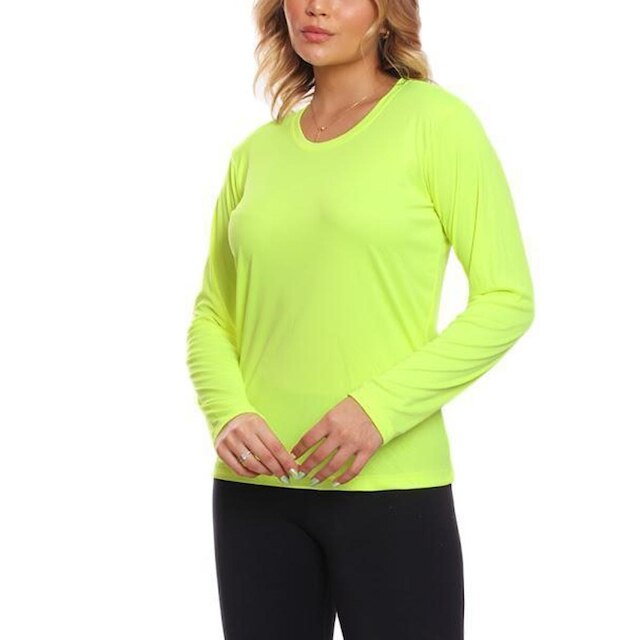 Camiseta Manga Longa Dry Proteção Uv Feminina