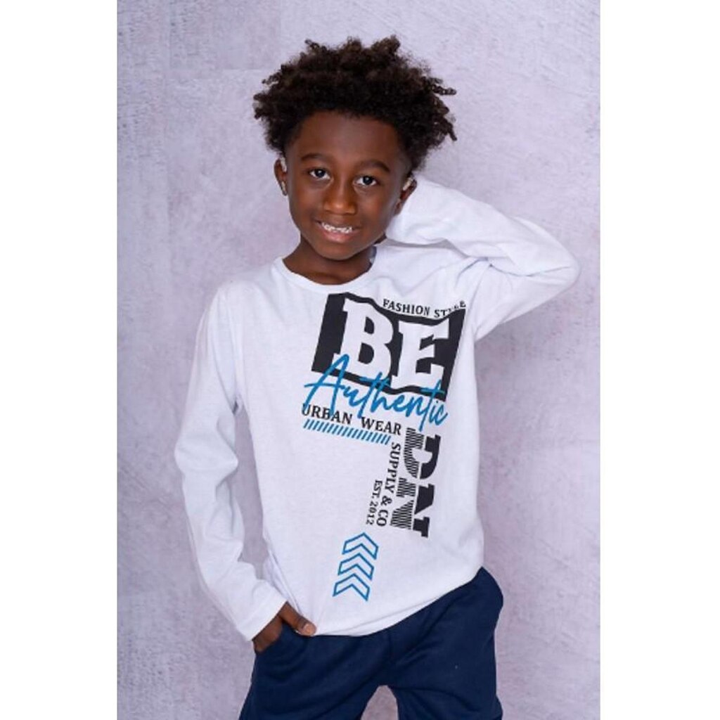 Camiseta manga longa estampa frontal Passagem Secreta