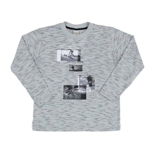 Camiseta manga longa flame com estampa Have Fun
