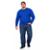 Camiseta Manga Longa Lisa Plus Size 100% Poliéster Masculina - Azul