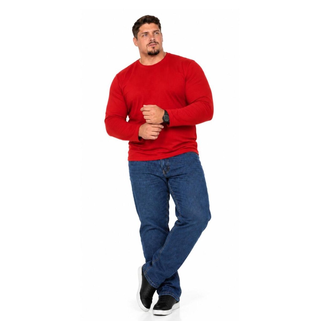Camiseta Manga Longa Lisa Plus Size 100% Poliéster Masculina