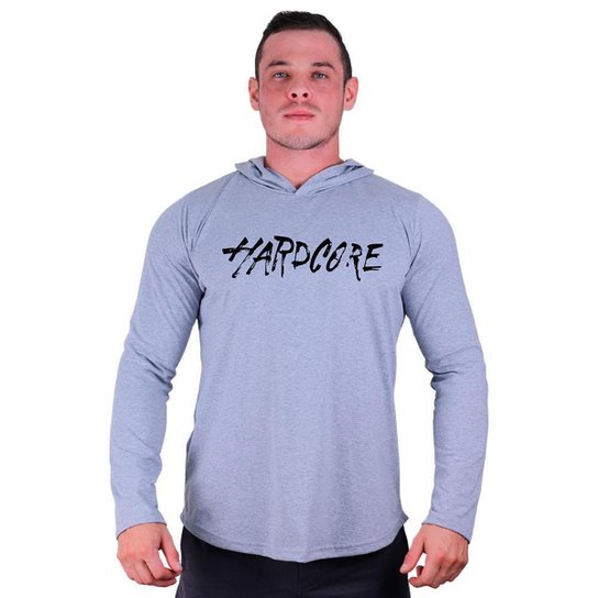 Camiseta Manga Longa Longline Com Touca MXD Conceito o Estilo Do Iverno