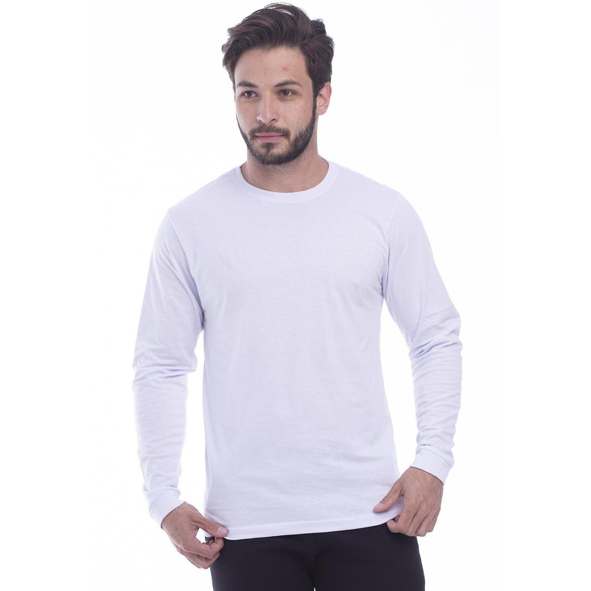 Camiseta Manga Longa Masculina Básica Techmalhas Lisa Casual Confortável 100% Algodão Techmalhas Menor preço em Camiseta Manga Longa Masculina Básica Techmalhas Lisa Casual Confortável 100% Algodão Techmalhas