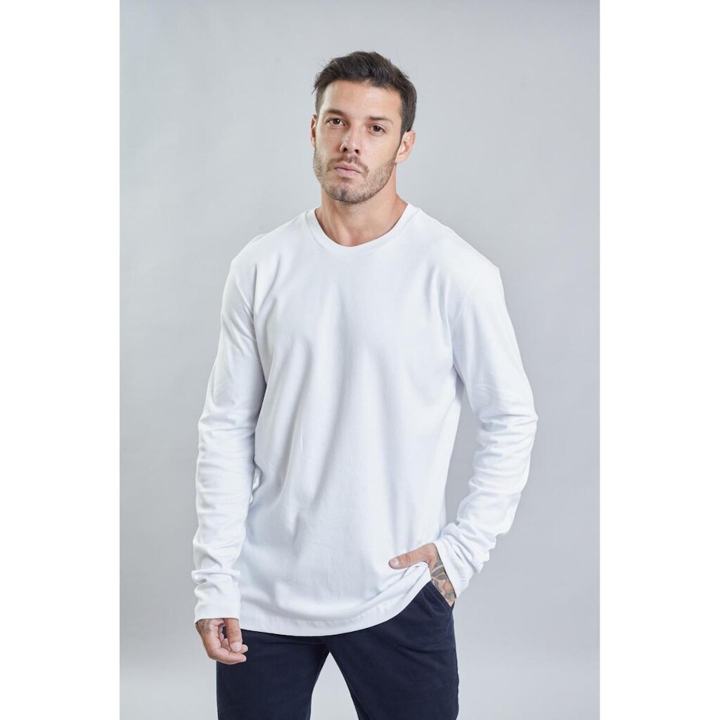 Camiseta Manga Longa Masculina Gola Redonda Dialogo Jeans