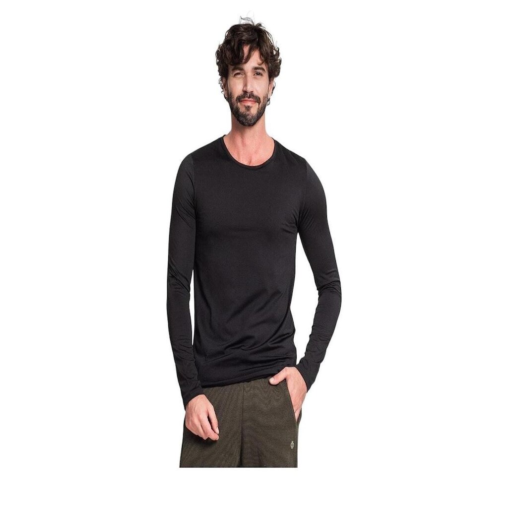Camiseta Manga Longa Masculina Malha Térmica