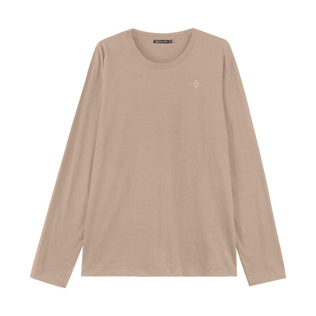 Camiseta Manga Longa Meia Malha Diametro Marrom