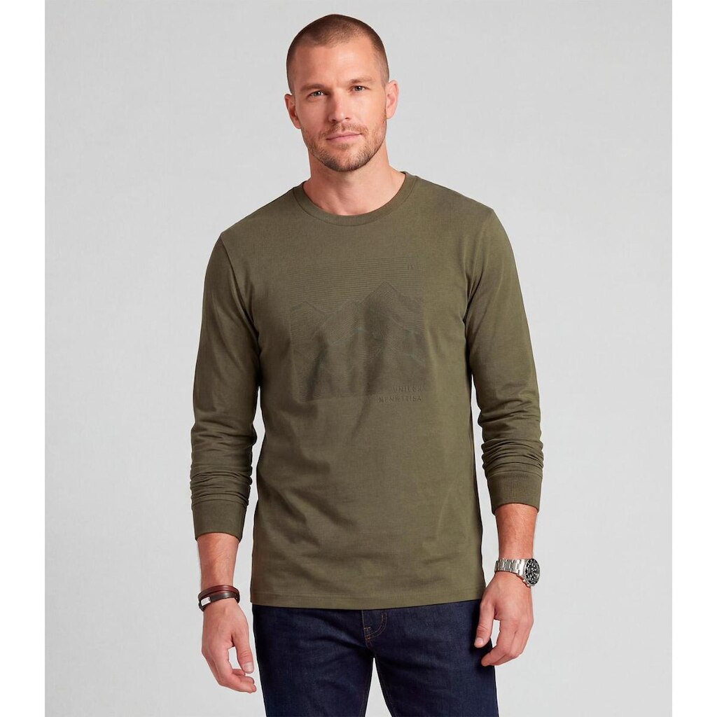 Camiseta Manga Longa Meia Malha Diametro Verde